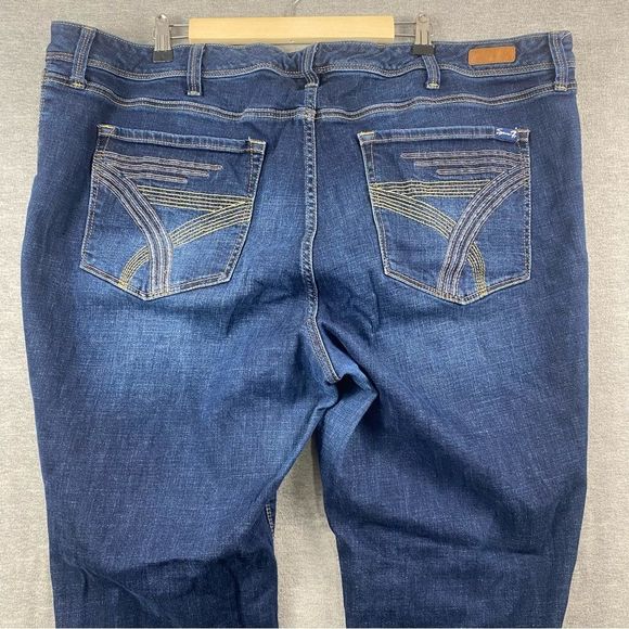 Seven7 Indigo Flare Jeans with Embroidered Pockets - Picture 10 of 12